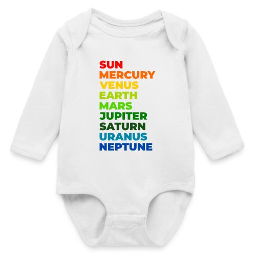 Color the solar system - Long Sleeve Baby Bodysuit