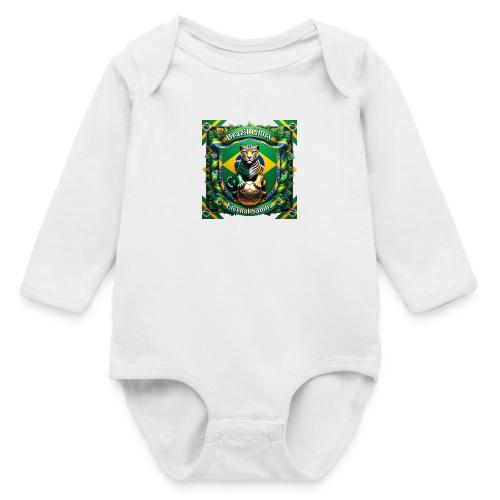 Brazil Jaguar Glory T-Shirt, Flag Pride Badge Gift - Long Sleeve Baby Bodysuit