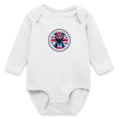 England Lion Emblem T Shirt, Flag Pride Gift - Long Sleeve Baby Bodysuit