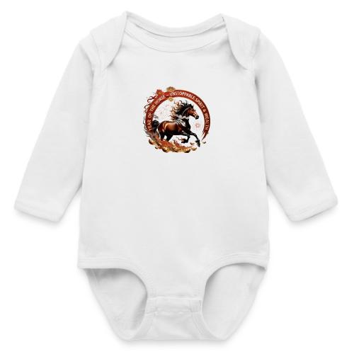 Year of the Horse Fiery Spirit T Shirt, Lunar New - Long Sleeve Baby Bodysuit