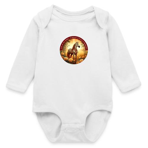 Year of the Horse Guardian T Shirt, Lunar New Year - Long Sleeve Baby Bodysuit