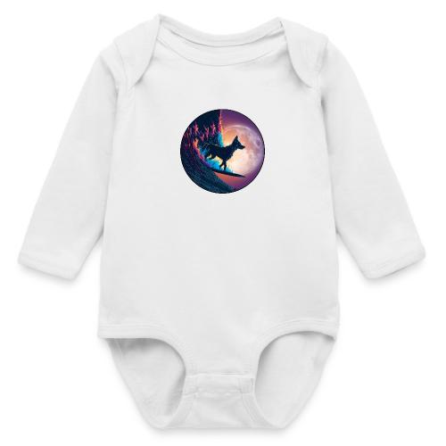 Black Dog Dropping In - Long Sleeve Baby Bodysuit