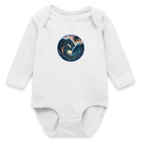Double Barrel Flower Wave - Long Sleeve Baby Bodysuit