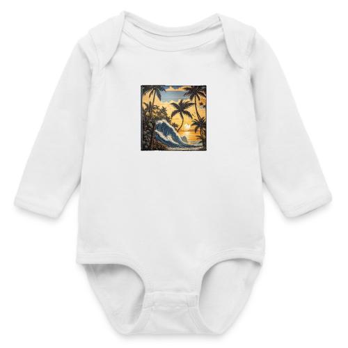 Jungle Wave Sunrise - Long Sleeve Baby Bodysuit