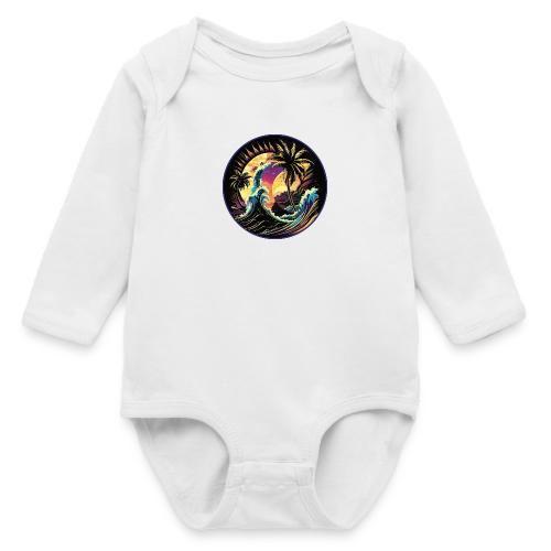 Purple Sunset Waves - Long Sleeve Baby Bodysuit