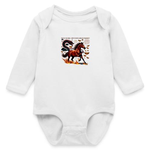 Year of the Horse Victory T Shirt, Lunar New Year - Long Sleeve Baby Bodysuit