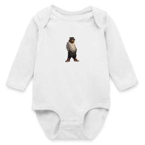 Urban Streetwear Bear Cool Apparel Design - Long Sleeve Baby Bodysuit