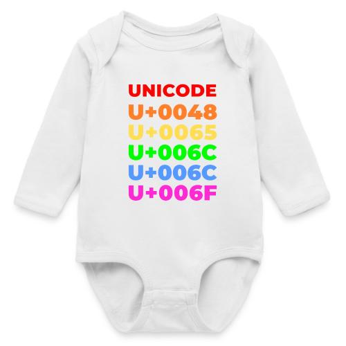 Hello, in unicode - Long Sleeve Baby Bodysuit