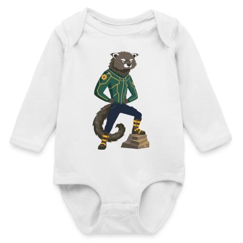 Raccoon Ranger in Neon Armor - Long Sleeve Baby Bodysuit