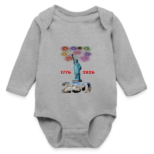 1776 - 2026 | 250 Years USA | Fireworks - Long Sleeve Baby Bodysuit