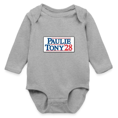 Paulie and Tony for Co-President 2028 - Long Sleeve Baby Bodysuit