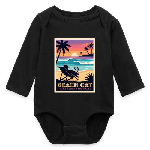 Beach Cat - Long Sleeve Baby Bodysuit