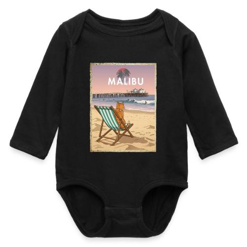 Malibu Beach cat - Long Sleeve Baby Bodysuit