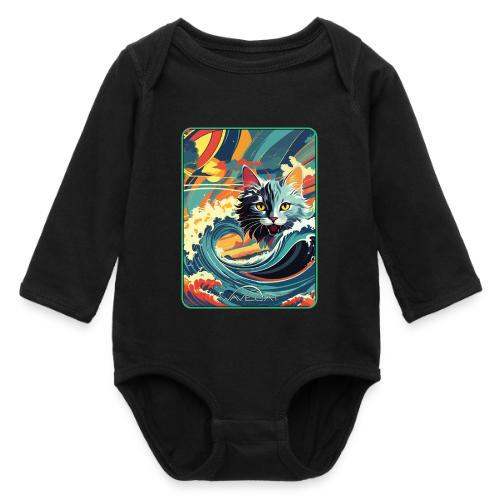 Wavecat Beach - Long Sleeve Baby Bodysuit