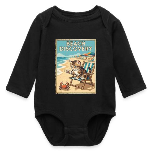 Kitten's Beach Discovery - Long Sleeve Baby Bodysuit