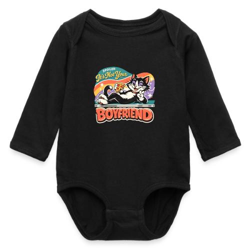 Sassy Cat Pride Pizza Retro Comic - Long Sleeve Baby Bodysuit