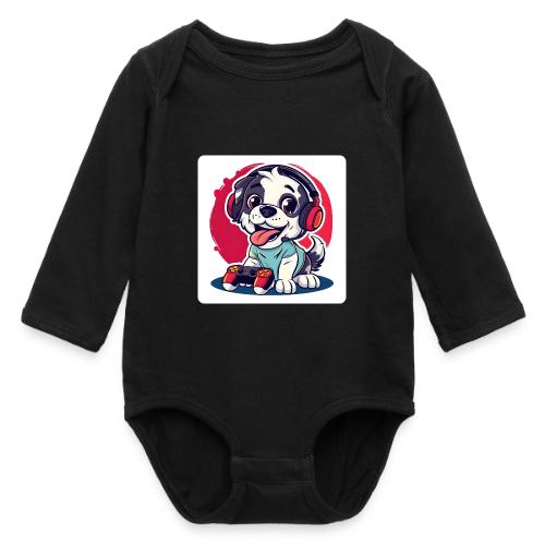 Puppy: Playful Paws Gaming Buddy - Long Sleeve Baby Bodysuit