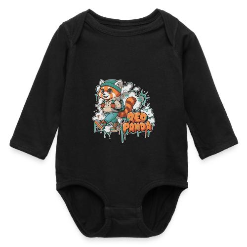 Red Panda Street Graffiti Vibes - Long Sleeve Baby Bodysuit