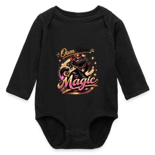 Own Your Magic – Glam Black Cat - Long Sleeve Baby Bodysuit