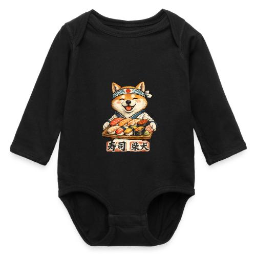Funny Shiba Inu Sushi Kawaii Dog Tee - Long Sleeve Baby Bodysuit