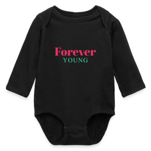 Forever Young Typography Design - Long Sleeve Baby Bodysuit