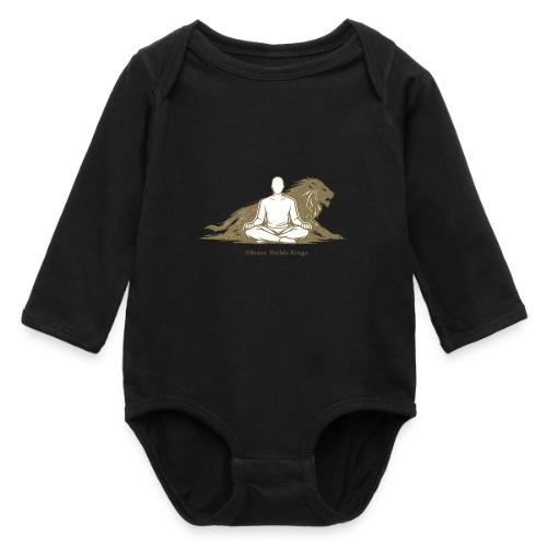 Silence Builds Kings Meditation Lion - Long Sleeve Baby Bodysuit