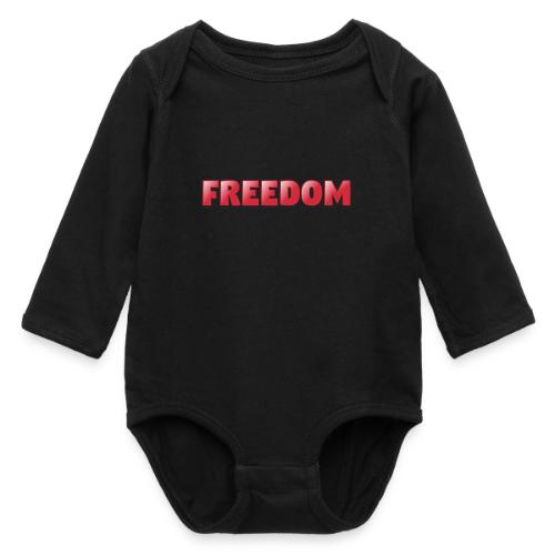 Freedom Bold 3D Word Art Design - Long Sleeve Baby Bodysuit