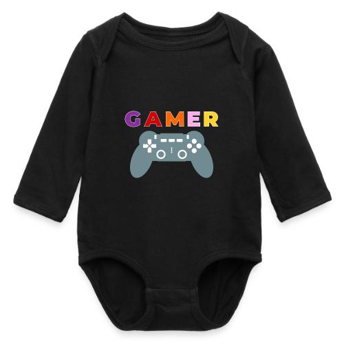 Colorful Gamer Controller Graphic - Long Sleeve Baby Bodysuit