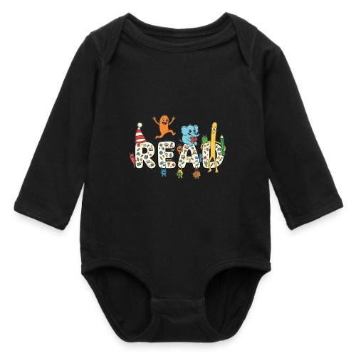 Whimsical READ Kids Cartoon - Long Sleeve Baby Bodysuit