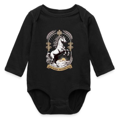 Year of the Horse Rearing T Shirt, Lunar New Year - Long Sleeve Baby Bodysuit