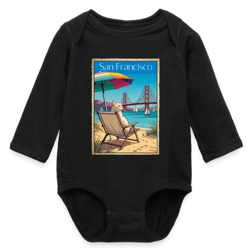 San Francisco Beach Cat - Long Sleeve Baby Bodysuit