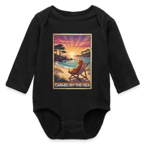 Beach Cat At Carmel-By-The-Sea - Long Sleeve Baby Bodysuit