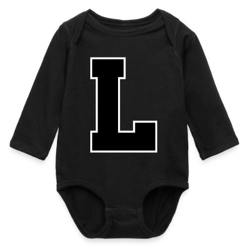 Varsity Letter L Athletic Monogram - Long Sleeve Baby Bodysuit