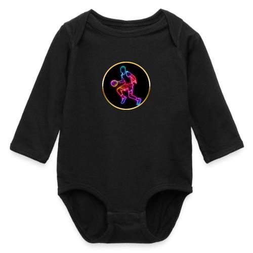Basketball: Neon Dribble Pulse - Long Sleeve Baby Bodysuit