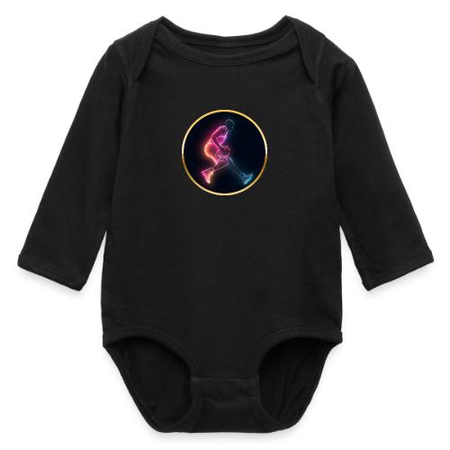 Basketball: Golden Court Glow - Long Sleeve Baby Bodysuit
