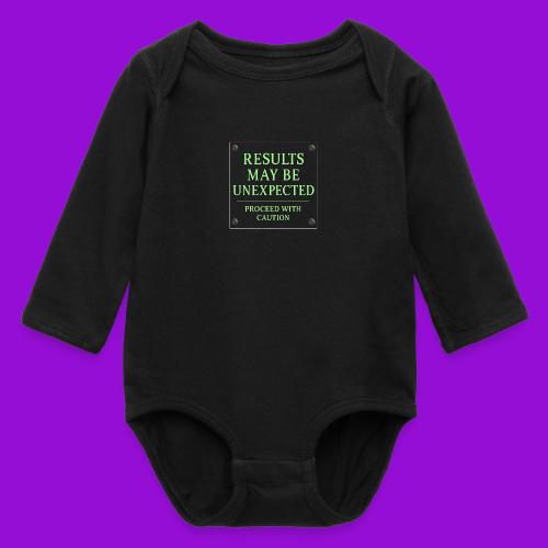 Results May Be Unexpected - Neon Green - Long Sleeve Baby Bodysuit