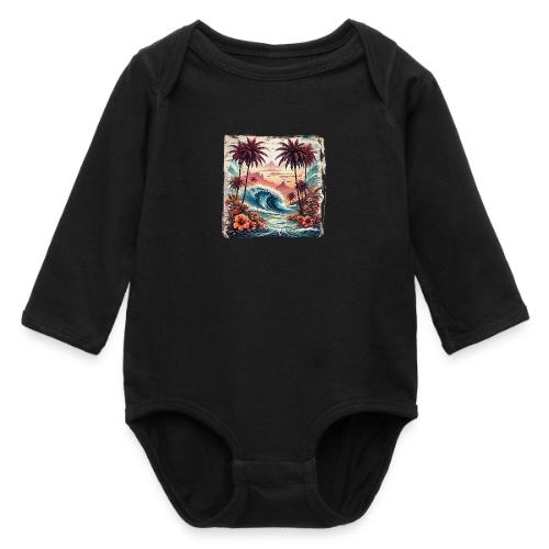 Paradise Wave - Long Sleeve Baby Bodysuit