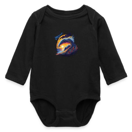 Rainbow Fire Wave - Long Sleeve Baby Bodysuit