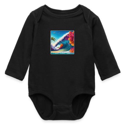 Giant Shore Pound Wave - Long Sleeve Baby Bodysuit