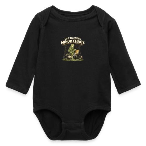Minor Chaos Vintage Frog and Cat on Bicycle - Long Sleeve Baby Bodysuit