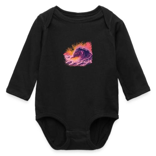 Pink Fire Wave - Long Sleeve Baby Bodysuit