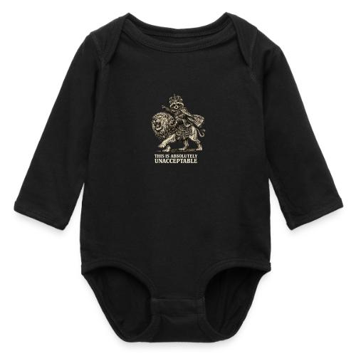 Funny Raccoon King Riding Lion Vintage Meme Art - Long Sleeve Baby Bodysuit