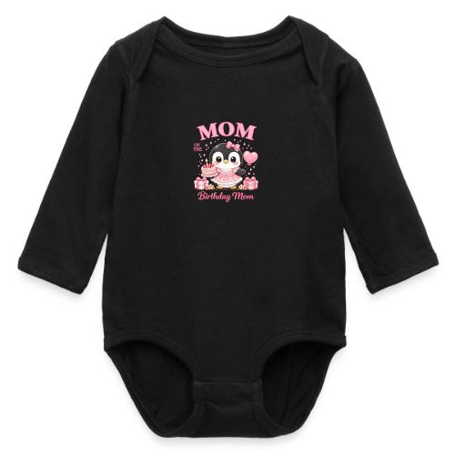 Cute Penguin Birthday Mom Kawaii Cake Balloon Gift - Long Sleeve Baby Bodysuit