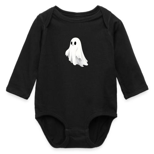 Cute Ghost Cartoon Design - Long Sleeve Baby Bodysuit