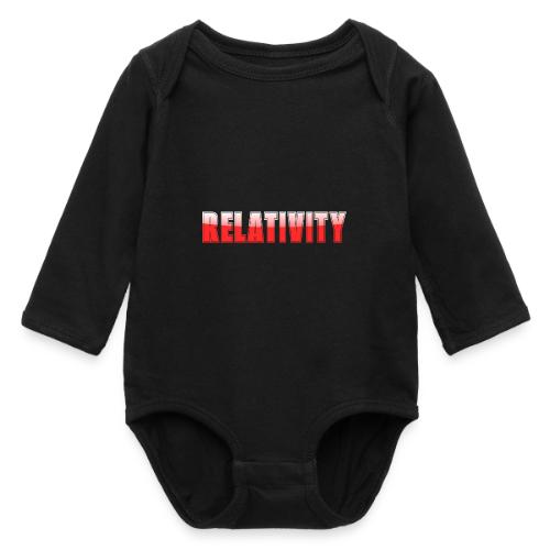 Relativity Science Typography Design - Long Sleeve Baby Bodysuit