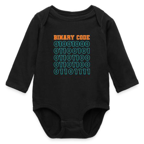 Say Hello in Binary code - Long Sleeve Baby Bodysuit