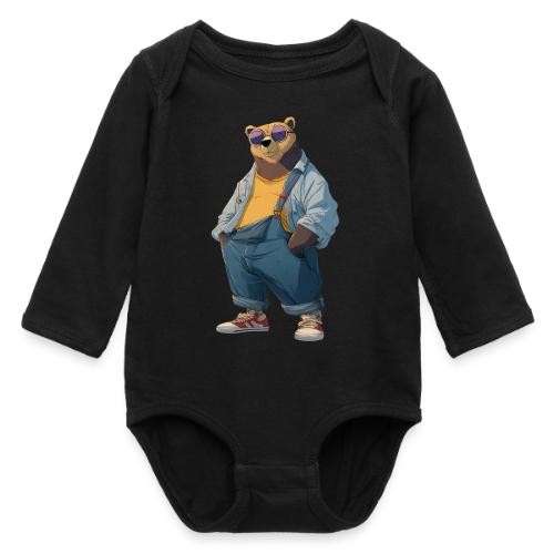 Fashion Streetwear Bear Cartoon Art - Long Sleeve Baby Bodysuit