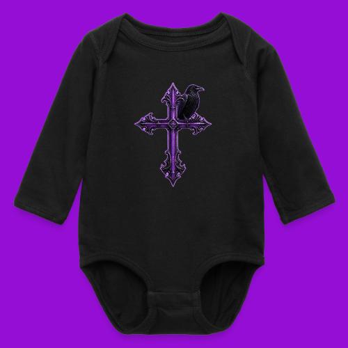 Gothix Raven Cross - Long Sleeve Baby Bodysuit