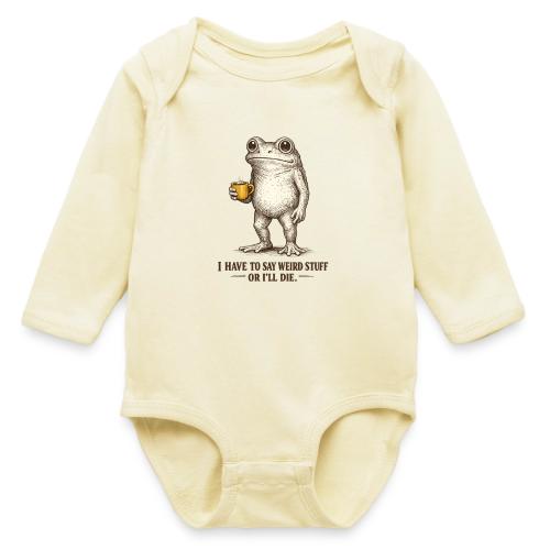 Weird Stuff Frog Coffee Humor - Long Sleeve Baby Bodysuit