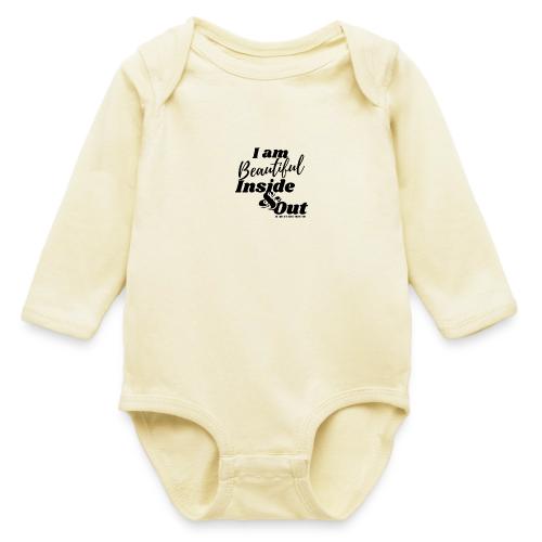 I am Beautiful - Inside and Out | Black Type - Long Sleeve Baby Bodysuit